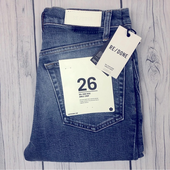 NWT RE/DONE 90's High Rise Ankle Crop Jeans Sz 26 - Picture 16 of 16